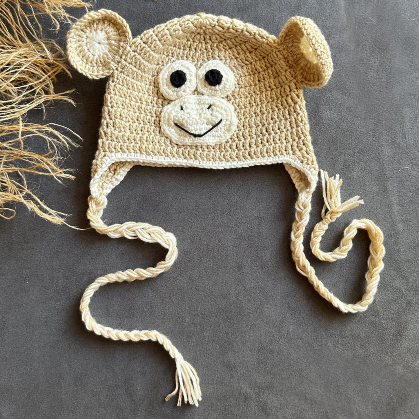 Baby Beanie - Monkey (light)