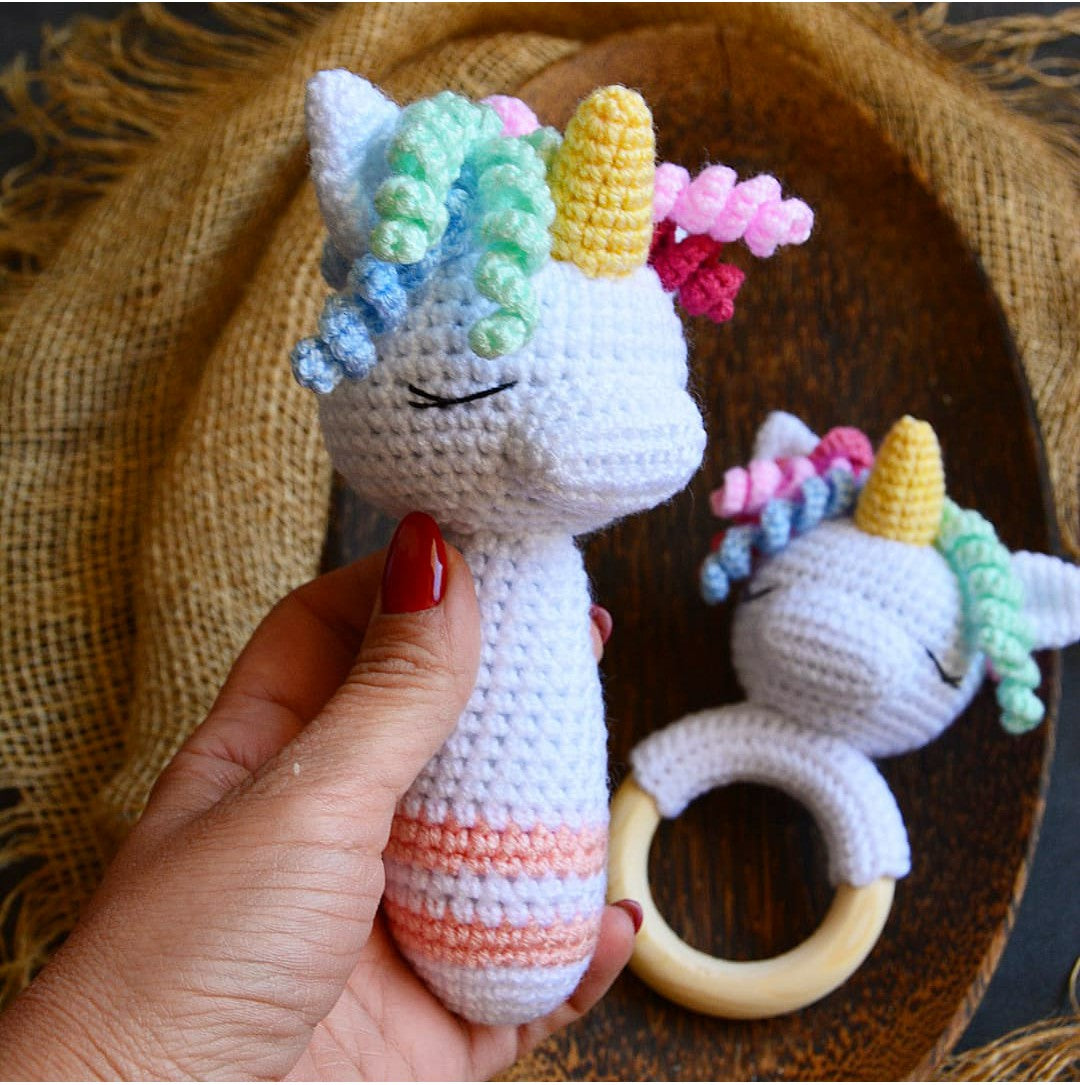 Rattles - Unicorn Strait Rattle and Teething Rattle