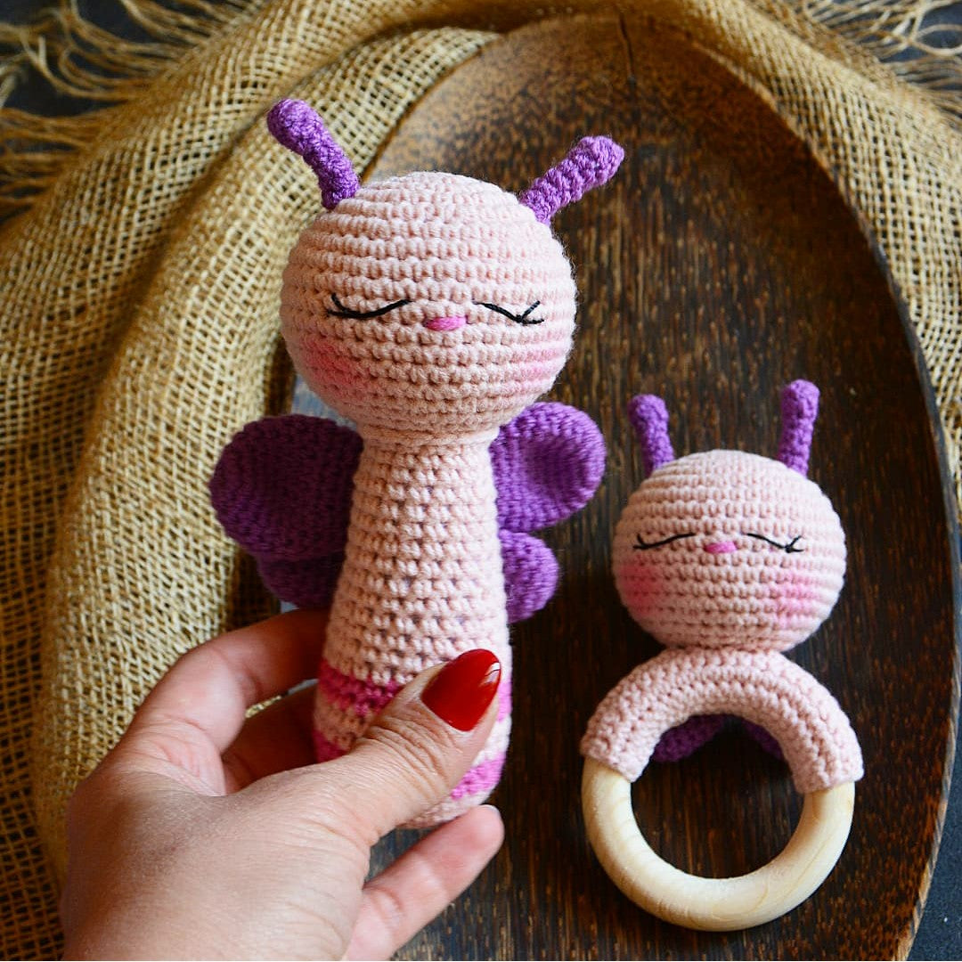 Rattles - Butterfly Strait Rattle and Teething Rattle