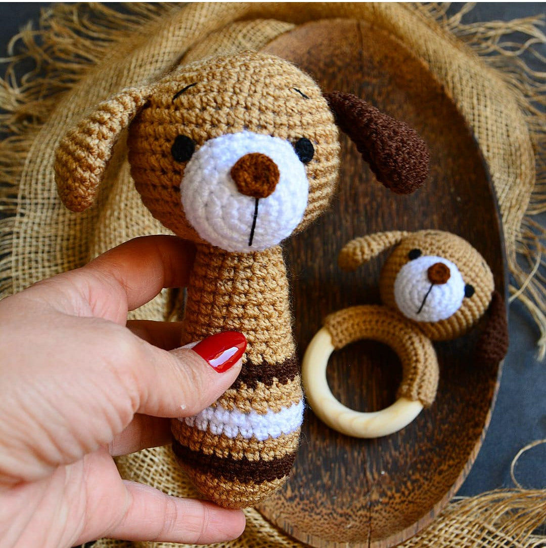 Rattles - Puppy Strait Rattle and Teething Rattle