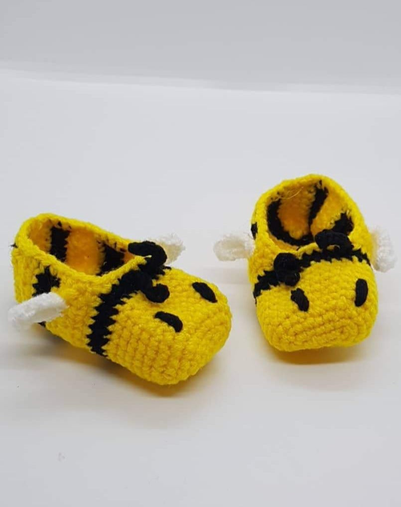 Booties and Beanie - Bee