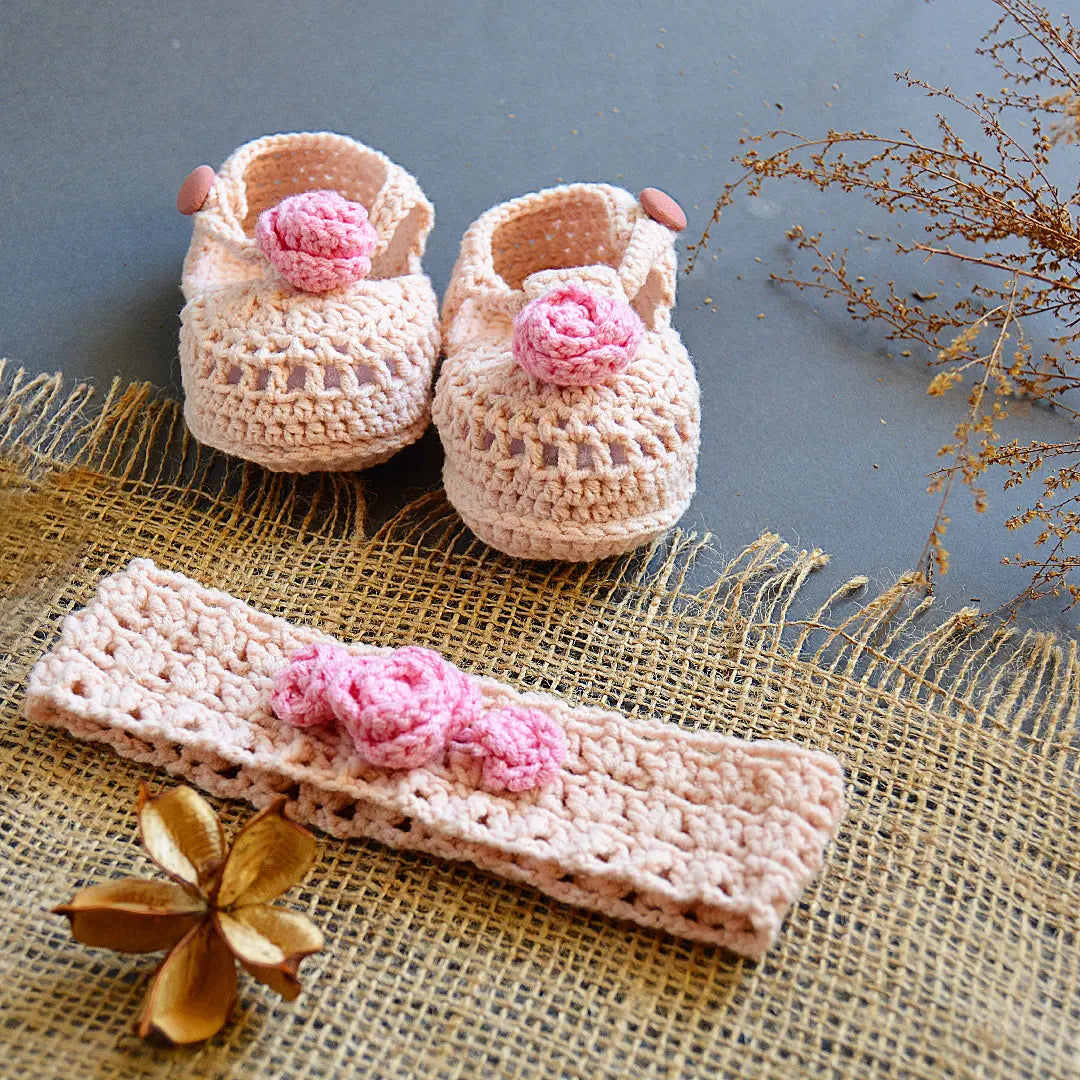 Baby Fashion Sandal - Headband Set (Flower)