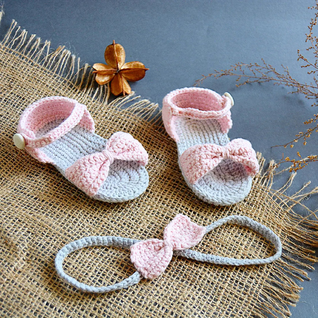 Baby Fashion Sandal - Headband Set (Bow)