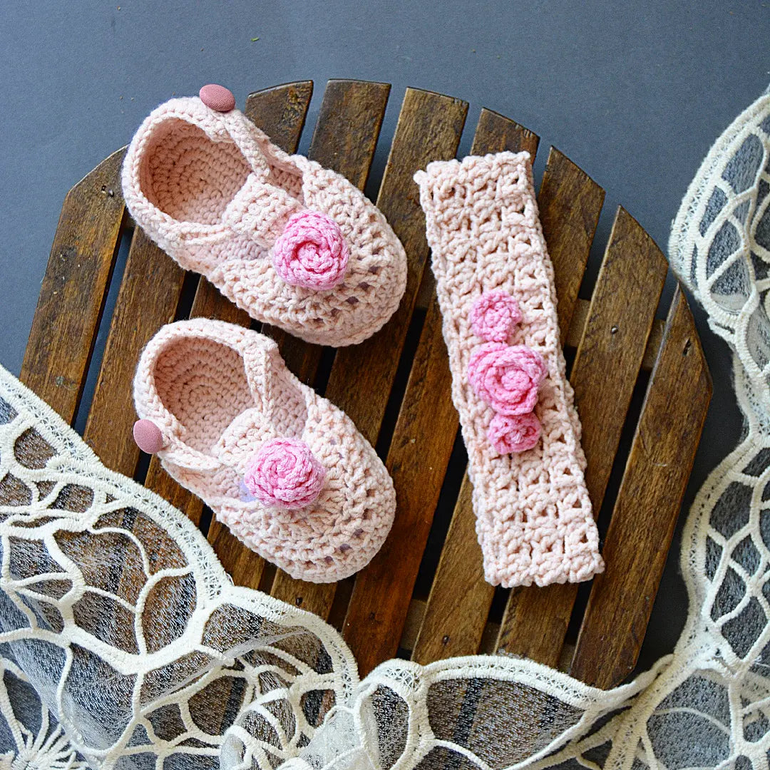 Baby Fashion Sandal - Headband Set (Flower)