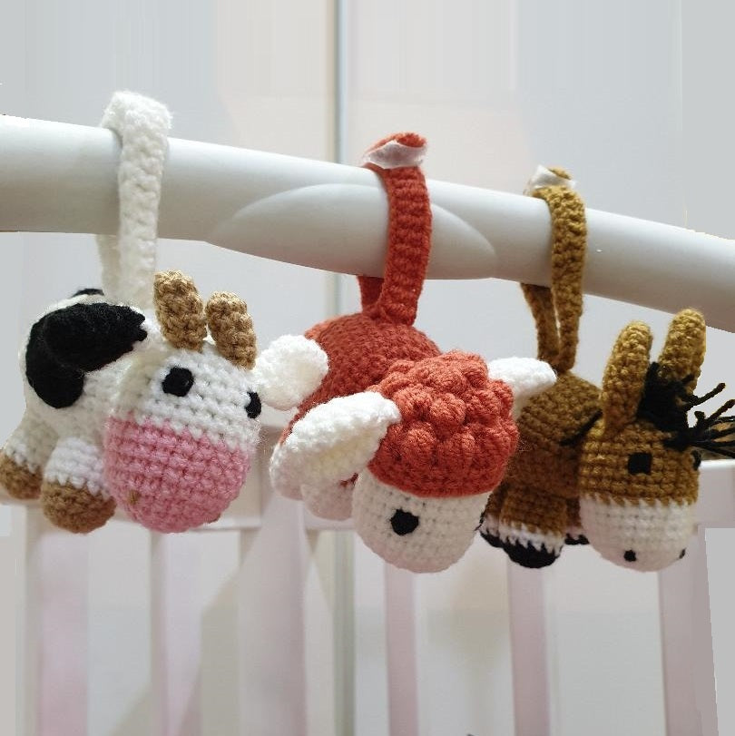Pram/Cot/Carrier Seat Toys - Farmyard