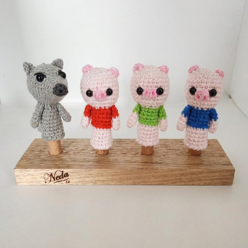 Funny finger Puppets - Three Little Pigs