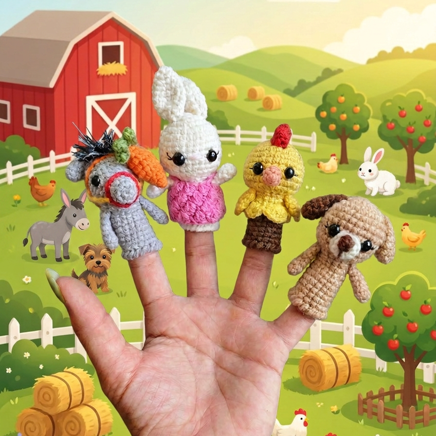 Funny finger Puppets - Hobby Farm