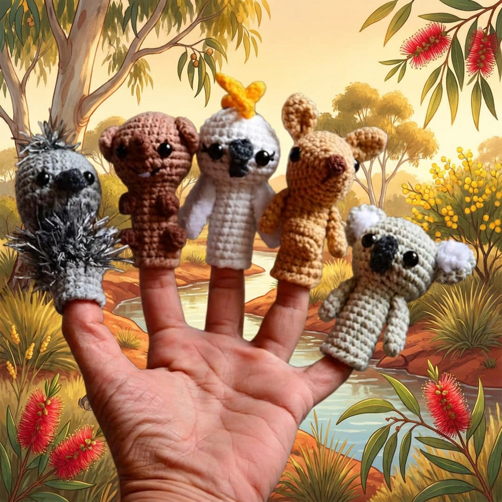 Funny finger Puppets - Australian animals
