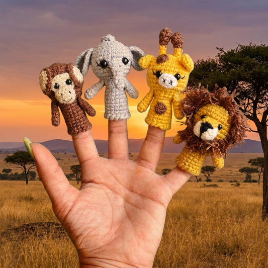 Funny finger Puppets - Savannah Animals