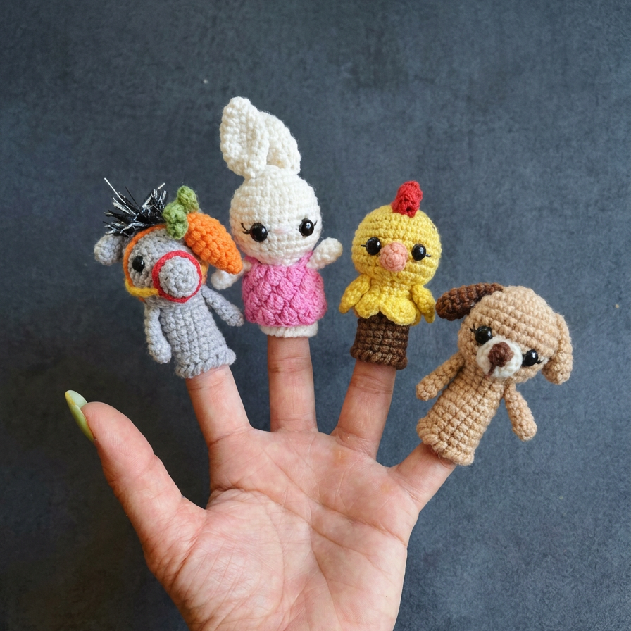 Funny finger Puppets - Hobby Farm