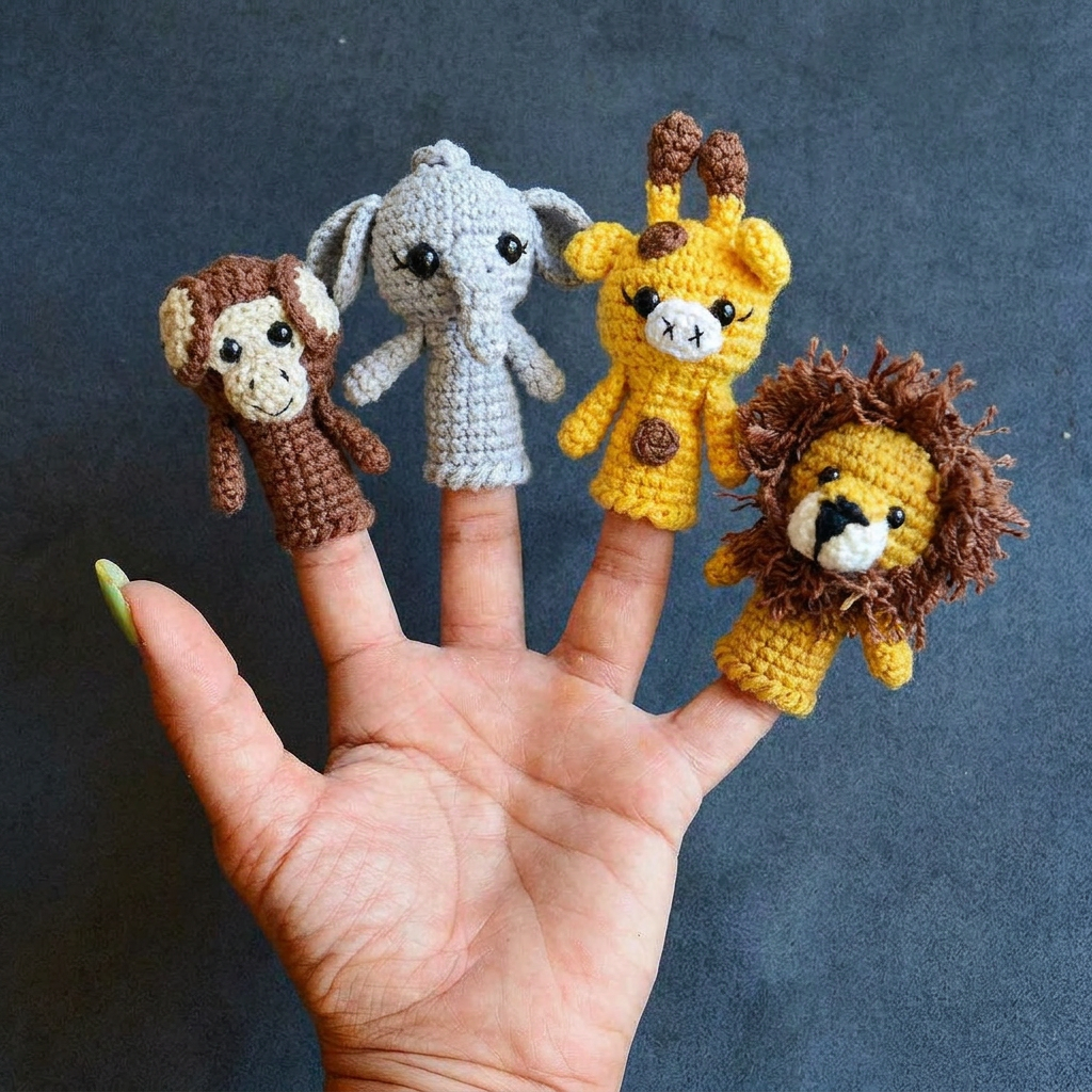 Funny finger Puppets - Savannah Animals