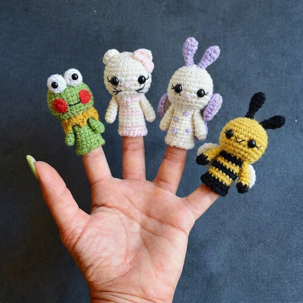 Funny finger Puppets - Garden Creatures