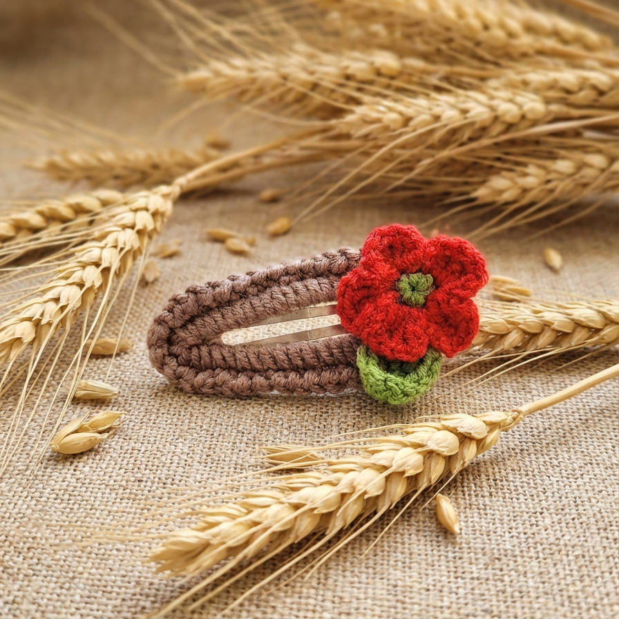 Hair Clip - Flower (Red)