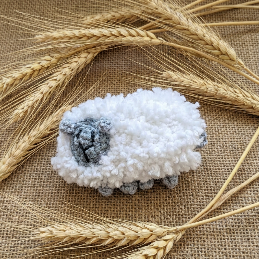 Hair Clip - Sheep (Grey)
