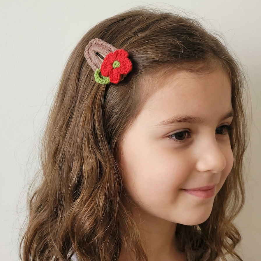 Hair Clip - Flower (Red)