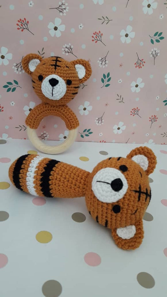 Baby Gift Set - Tiger Strait Rattle and Teething Rattle