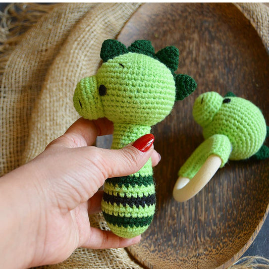 Baby Gift Set - Dino Strait Rattle and Teething Rattle