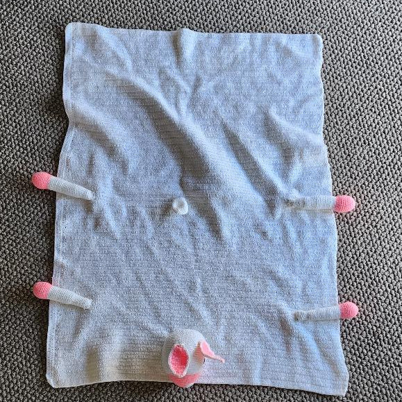 Baby Blanket - Bunny Rabbit (Poly blend, not cotton)