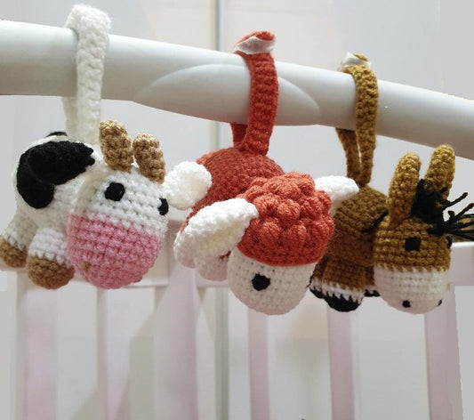 Pram/Cot/Carrier Seat Toys - Farmyard