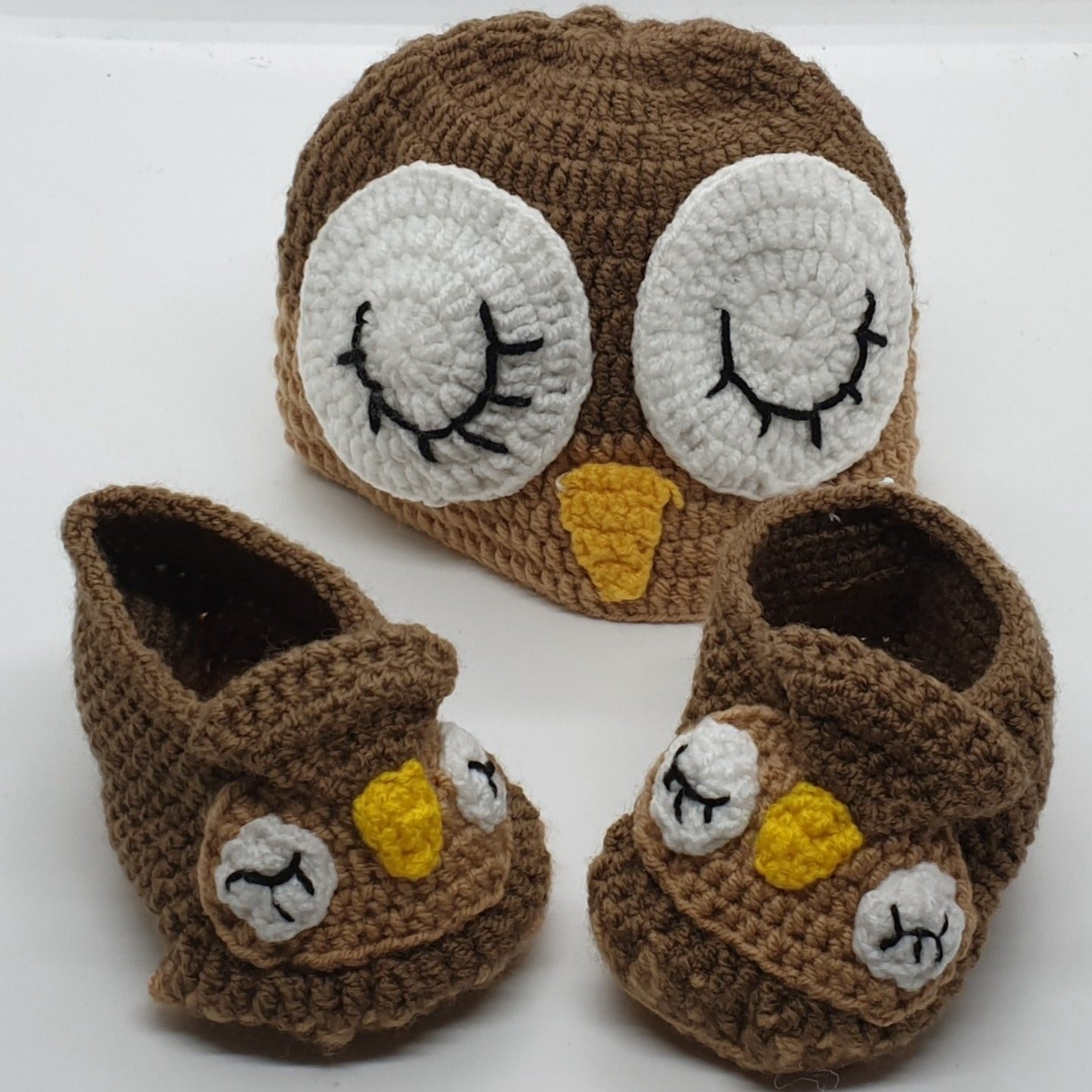 Booties and Beanie - Owl