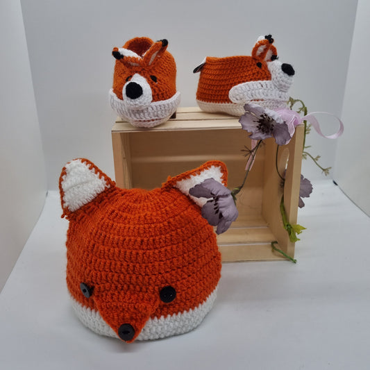 Booties and Beanie - Fox