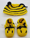 Booties and Beanie - Bee