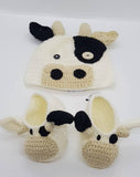 Booties and Beanie - Cow