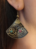 Jewellery - Earrings - Asian Fan with an Aquatic Plan
